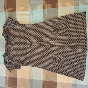 En Focus Black and Gray Polkadot Dress Size 8P